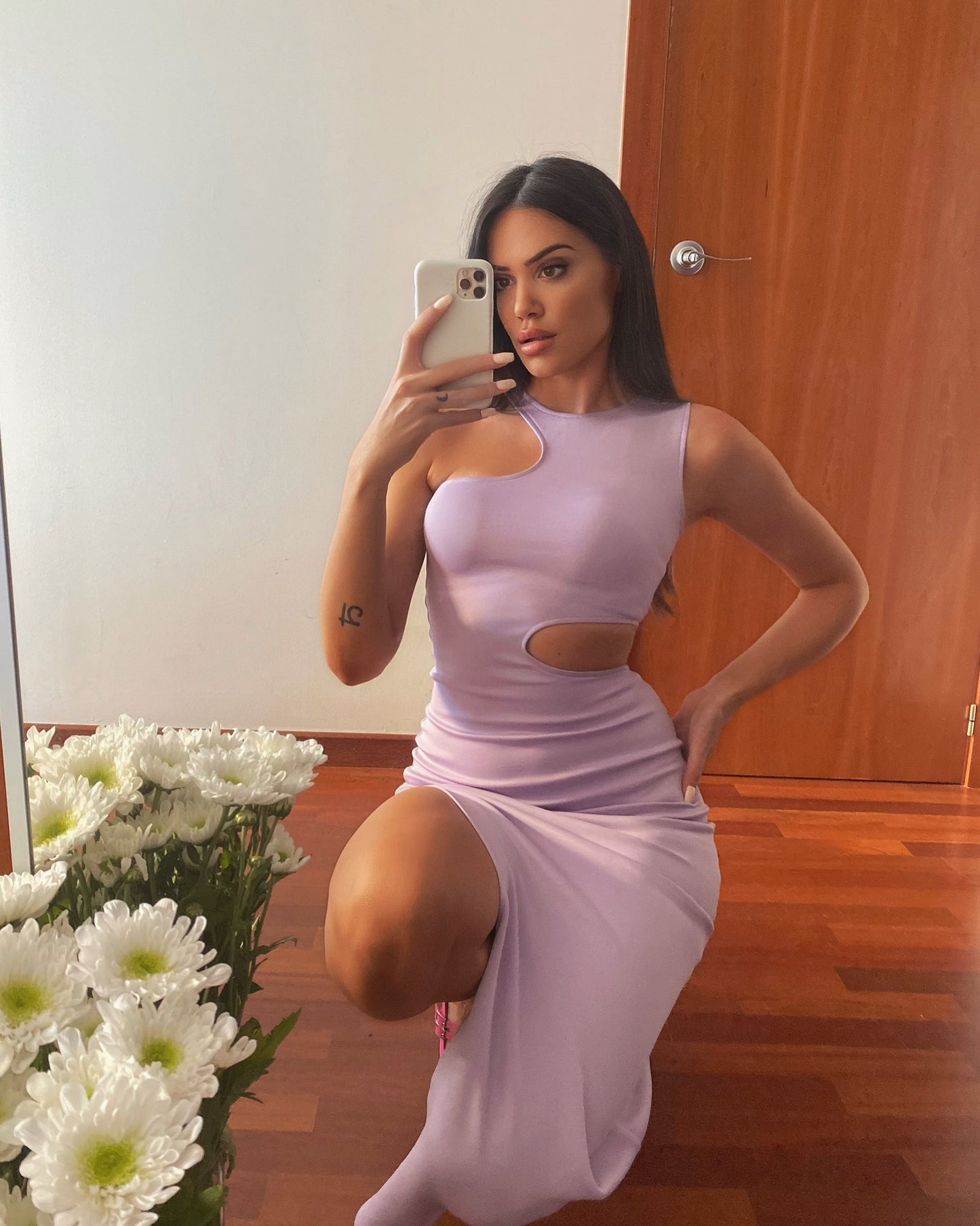 Ava Maxi Cut-out Lilac Dress